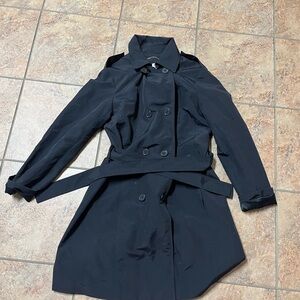 Elegant Max & Co. black Women's Double Breasted Trench Coat